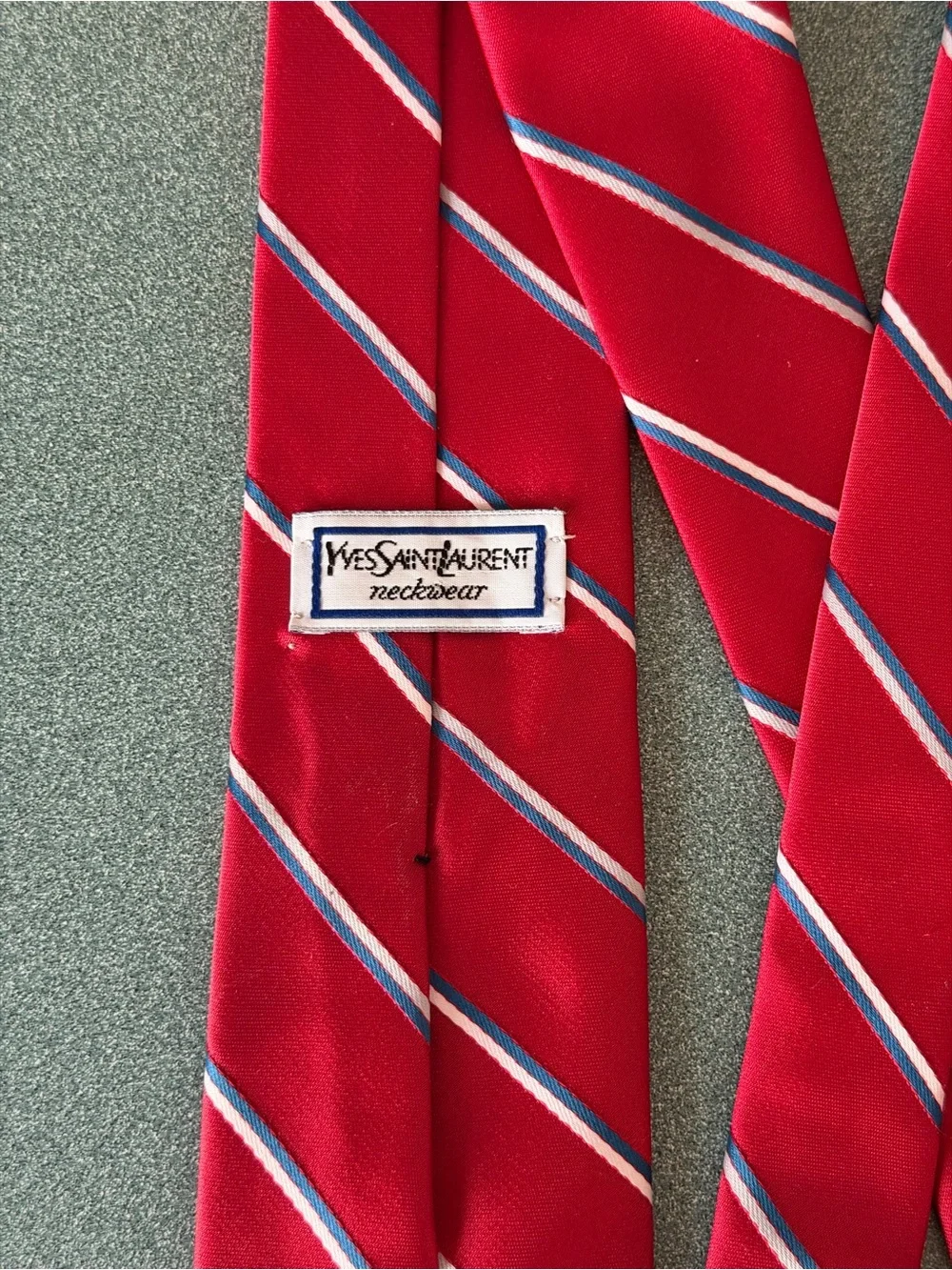 Vintage Yves Saint Laurent red silk necktie